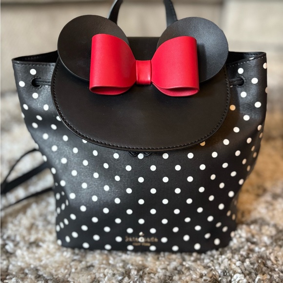 kate spade Handbags - Kate Spade Black and Red Minnie Mouse Polka Dot Backpack Purse